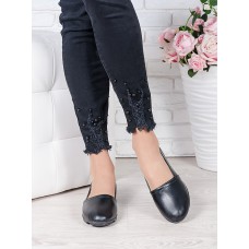 Туфли мокасины черная кожа 7023-28
