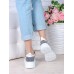 Кроссовки кожа в стиле Balenc!aga серые 6998-28