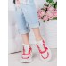 Кроссовки кожа в стиле Balenc!aga бело-красные 6995-28