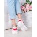 Кроссовки кожа в стиле Balenc!aga бело-красные 6995-28